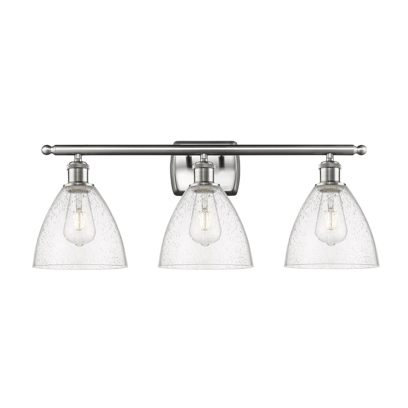 Innovations Lighting Ballston Dome 3 Light 28″ Bath Vanity Light 516-3W-SN-GBD-754-LED