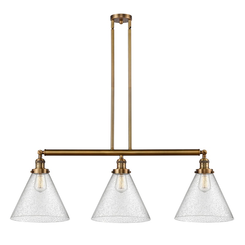Innovations Lighting X-Large Cone 3 Light Island Light Part Of The Franklin Restoration Collection 213-BB-G44-L-LED