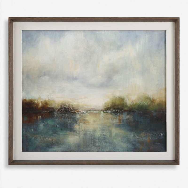 Blue Reverie Abstract Lake Print
