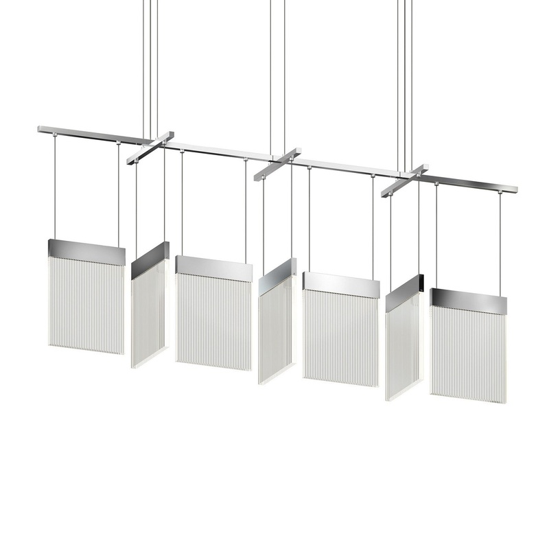 V Panels Linear Chandelier