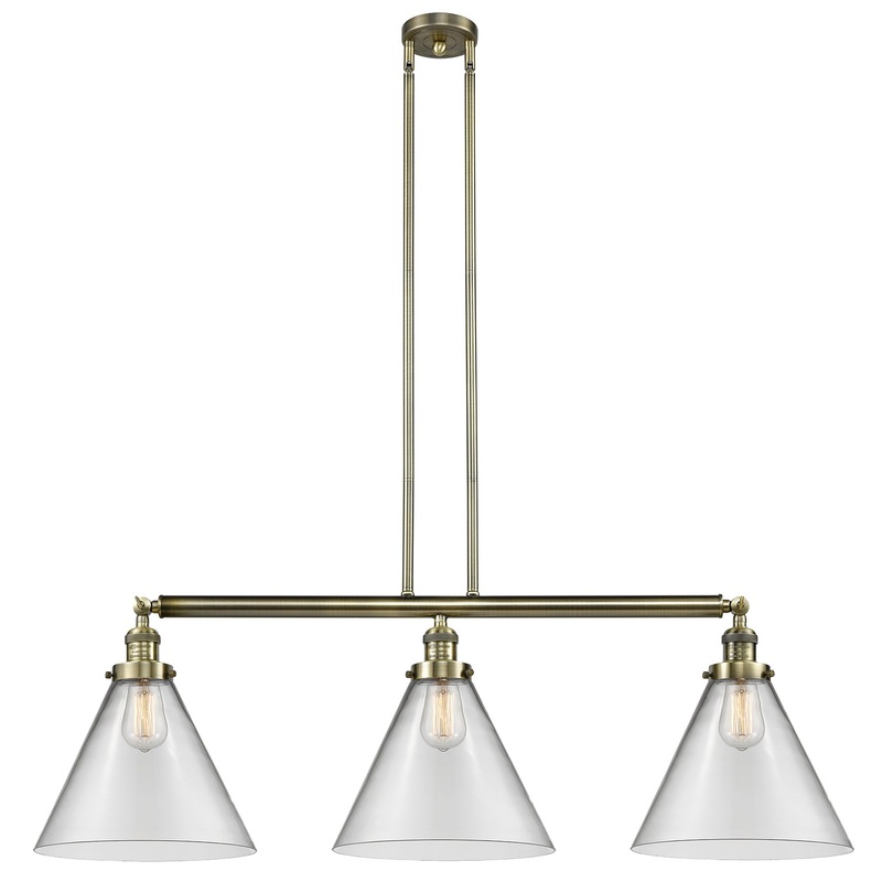 Innovations Lighting X-Large Cone 3 Light Island Light Part Of The Franklin Restoration Collection 213-AB-G42-L-LED