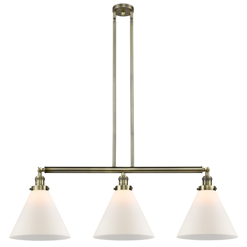 Innovations Lighting X-Large Cone 3 Light Island Light Part Of The Franklin Restoration Collection 213-AB-G41-L-LED