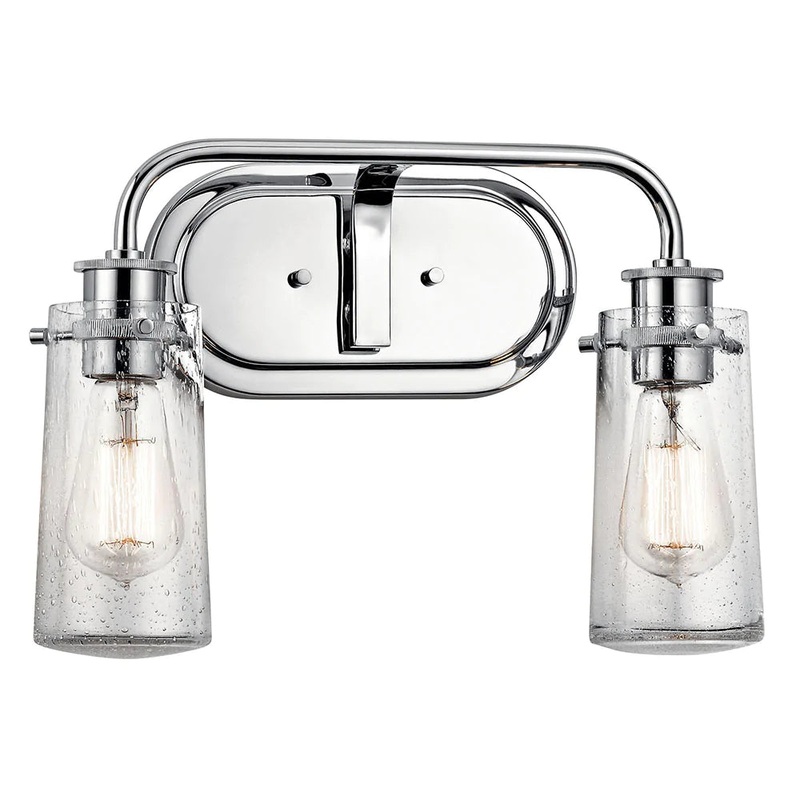 Kichler Braelyn 14.75″ 2 Light Vanity Light with Clear Seeded Glass Chrome 45458CH