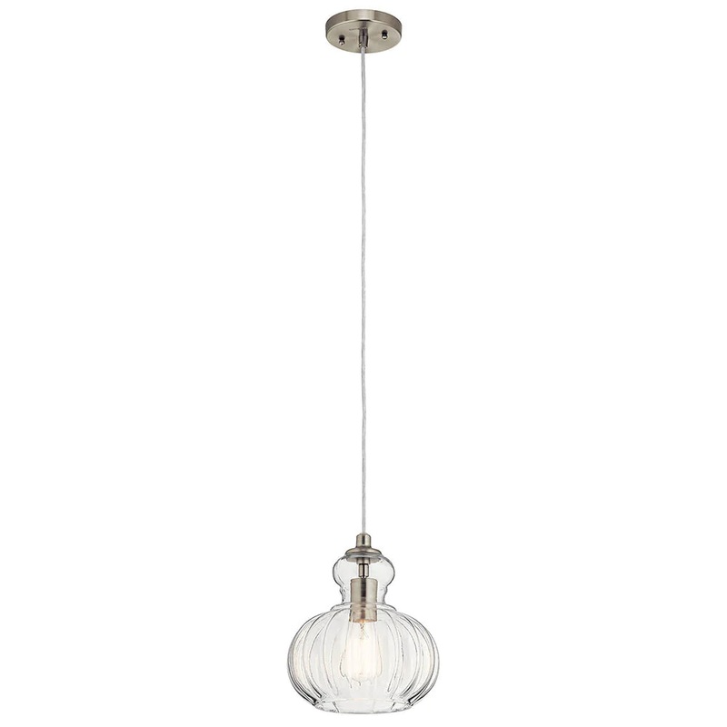 Kichler Riviera 8.75″ 1 Light Mini Pendant Brushed Nickel 43956NI