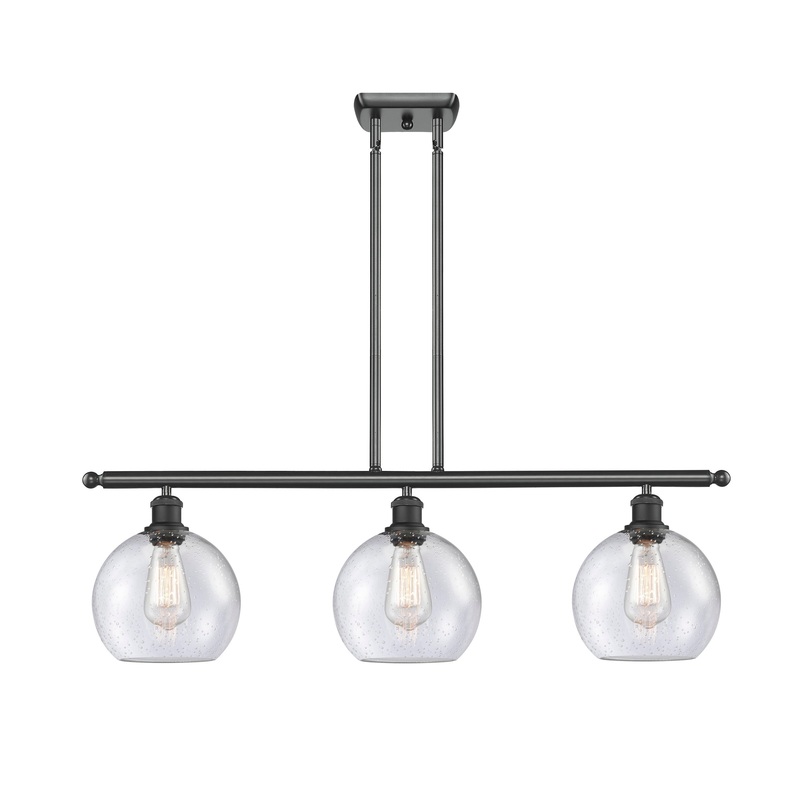 Innovations Lighting Athens 3 Light 36″ Island Light 516-3I-BK-G124-8
