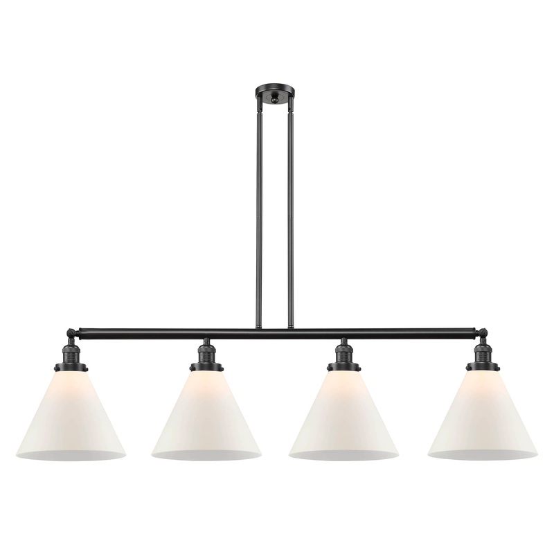 Innovations Lighting X-Large Cone 4 Light Island Light Part Of The Franklin Restoration Collection 214-OB-G41-L-LED