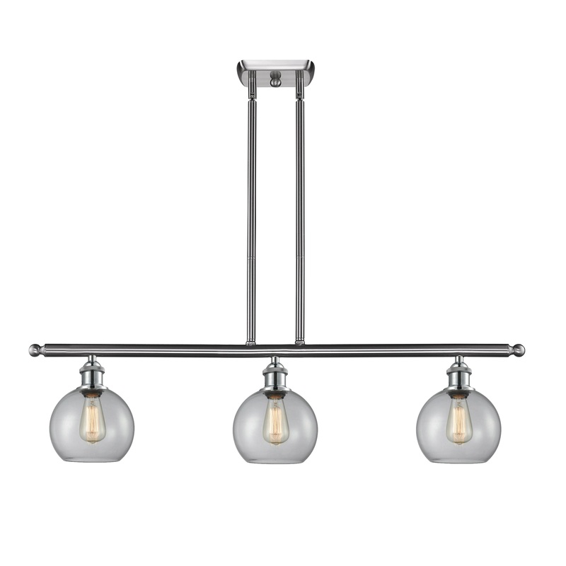 Innovations Lighting Athens 3 Light 36″ Island Light 516-3I-SN-G122-8