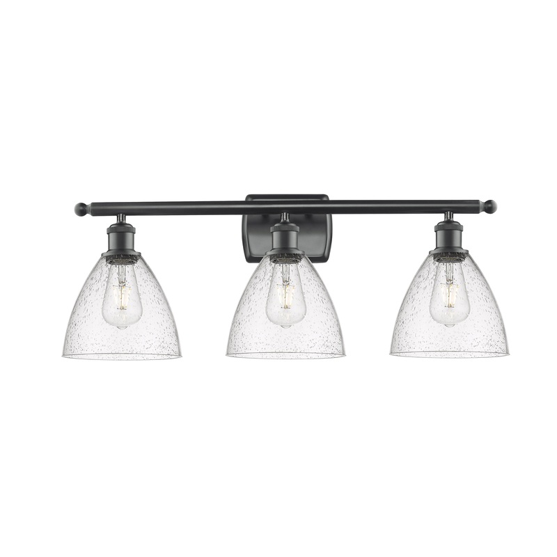 Innovations Lighting Ballston Dome 3 Light 28″ Bath Vanity Light 516-3W-BK-GBD-754