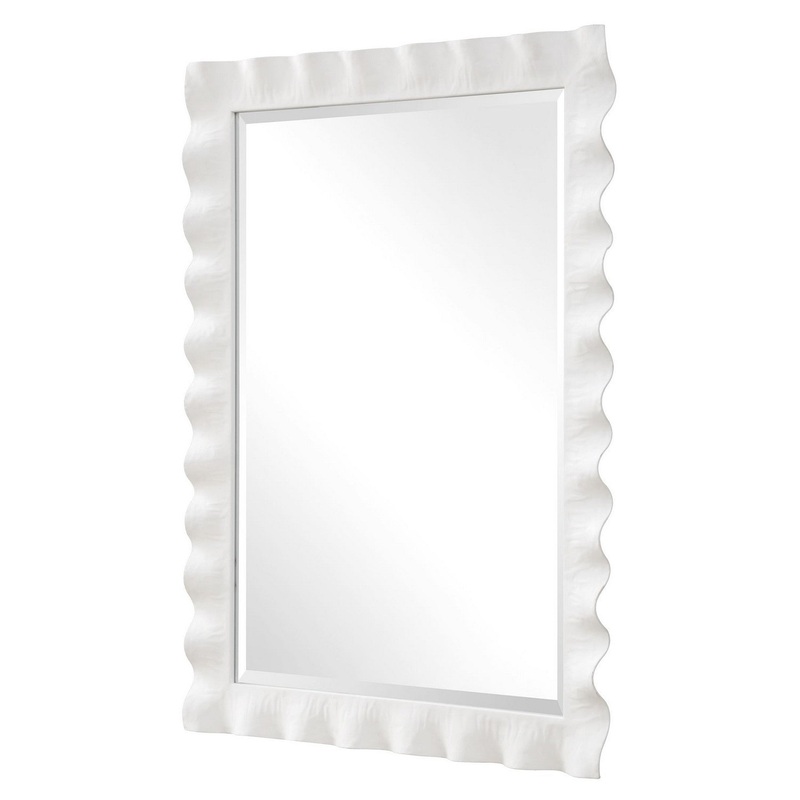 Haya Scalloped White Mirror