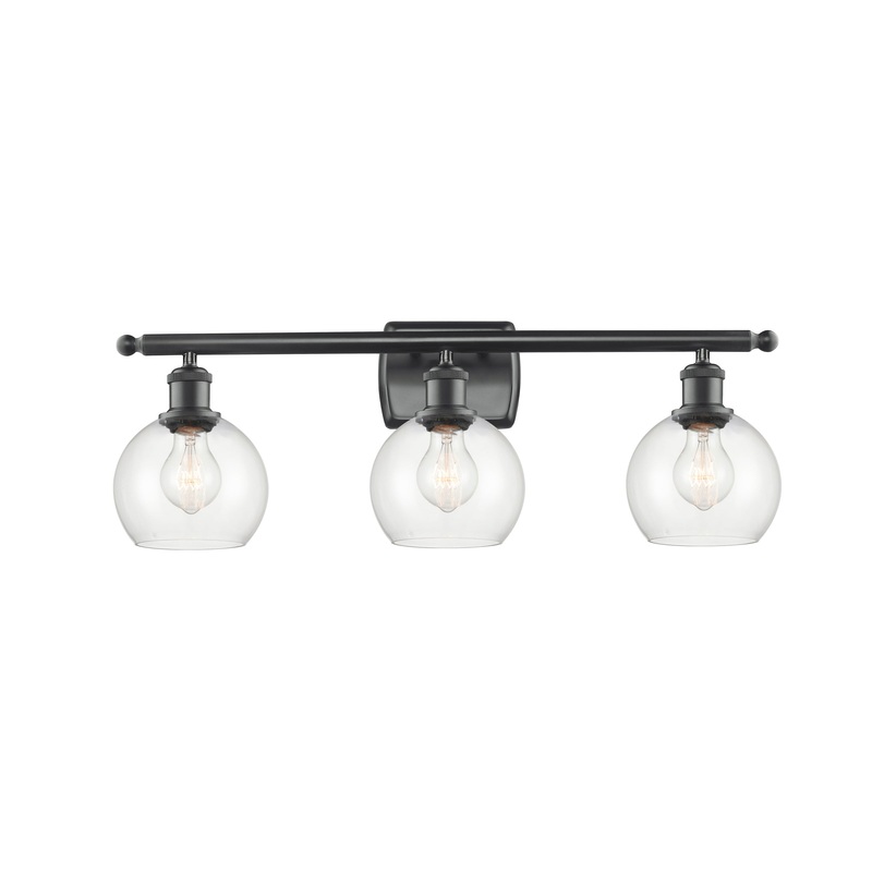 Innovations Lighting Athens 3 Light 26″ Bath Vanity Light 516-3W-BK-G122-6