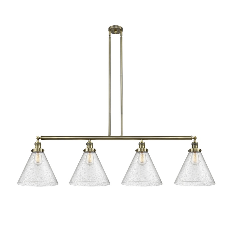 Innovations Lighting X-Large Cone 4 Light Island Light Part Of The Franklin Restoration Collection 214-AB-G44-L-LED