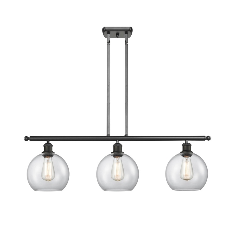 Innovations Lighting Athens 3 Light 36″ Island Light 516-3I-BK-G122-8