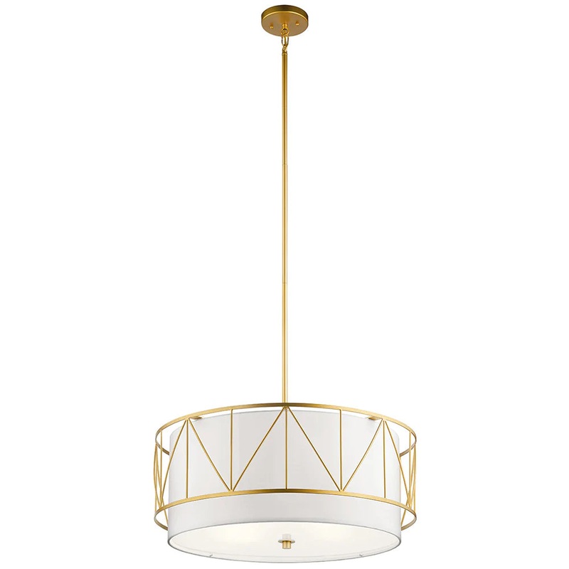 Kichler Birkleigh 11.5″ 4 Light Pendant Classic with Satin Etched Glass Gold 52072CLG