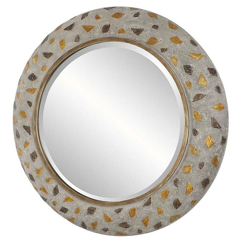 Copper Terrazzo Terrazzo Round Mirror