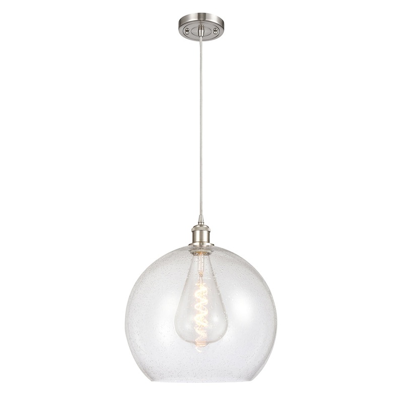 Innovations Lighting Athens 1 Light 13.75″ Pendant 516-1P-SN-G124-14-LED