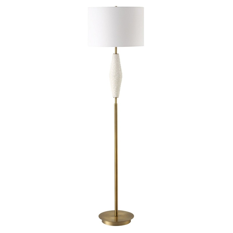 Quite The Buzz White & Brass Table Lamp