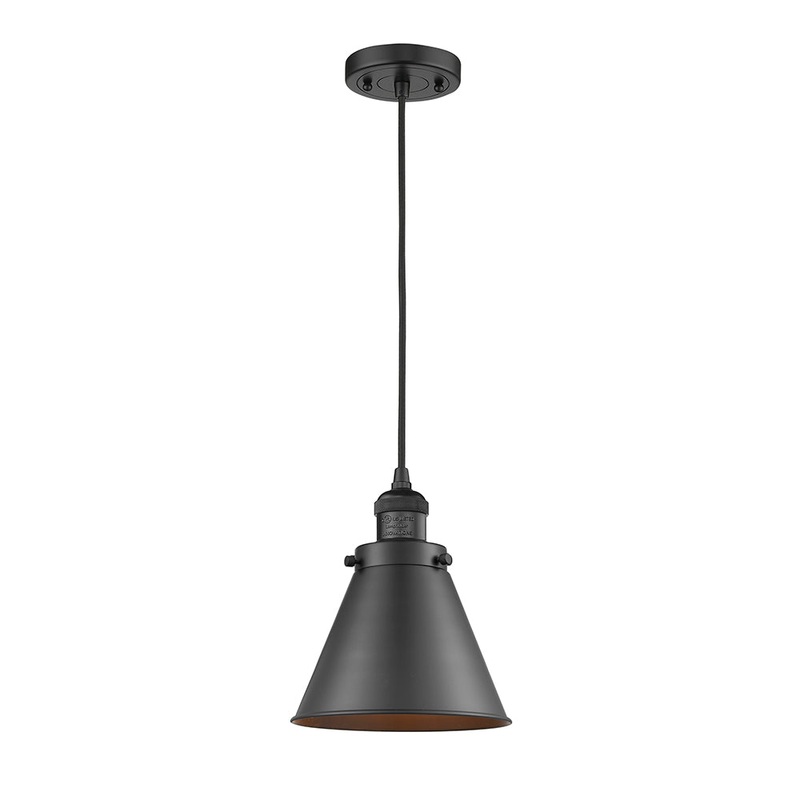 Innovations Lighting Appalachian 1 Light Mini Pendant Part Of The Franklin Restoration Collection 201C-BK-M13-BK-LED