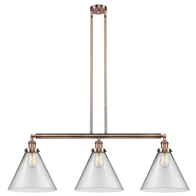 Innovations Lighting X-Large Cone 3 Light Island Light Part Of The Franklin Restoration Collection 213-AC-G42-L-LED