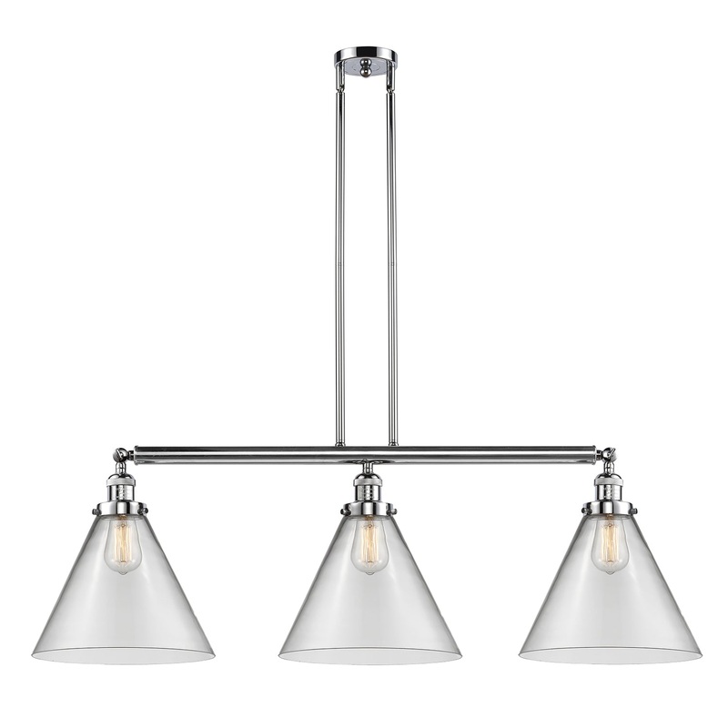 Innovations Lighting X-Large Cone 3 Light Island Light Part Of The Franklin Restoration Collection 213-PC-G42-L-LED