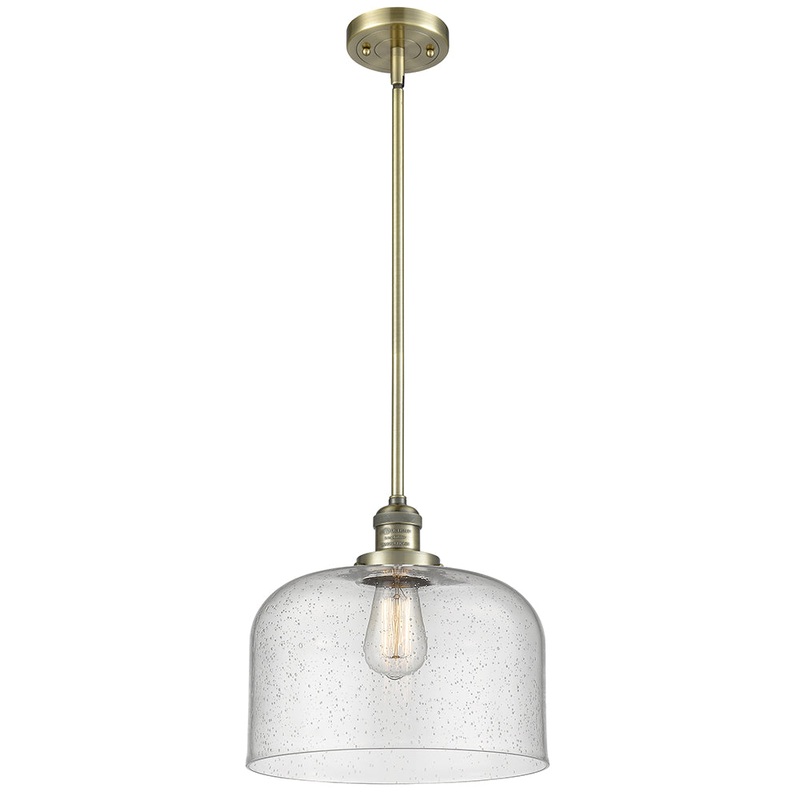 Innovations Lighting Bell 1 Light 12″ Mini Pendant 201S-AB-G74-L-LED