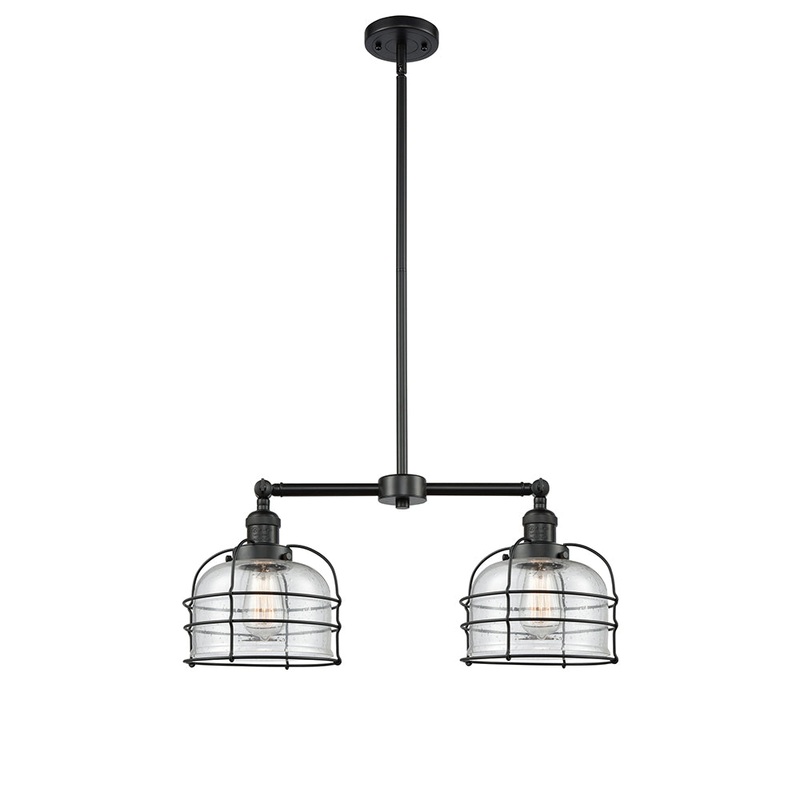 Innovations Lighting Bell Cage 2 Light 24″ Island Light 209-BK-G74-CE-LED