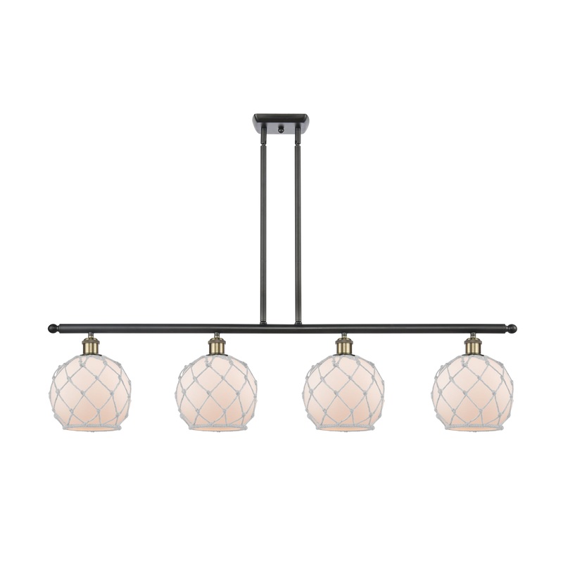 Innovations Lighting Farmhouse Rope 4 Light Island Light Part Of The Ballston Collection 516-4I-BAB-G121-8RW
