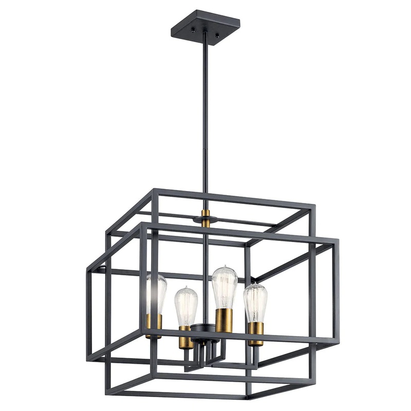 Kichler Taubert 4 Light Pendant Black 43984BK