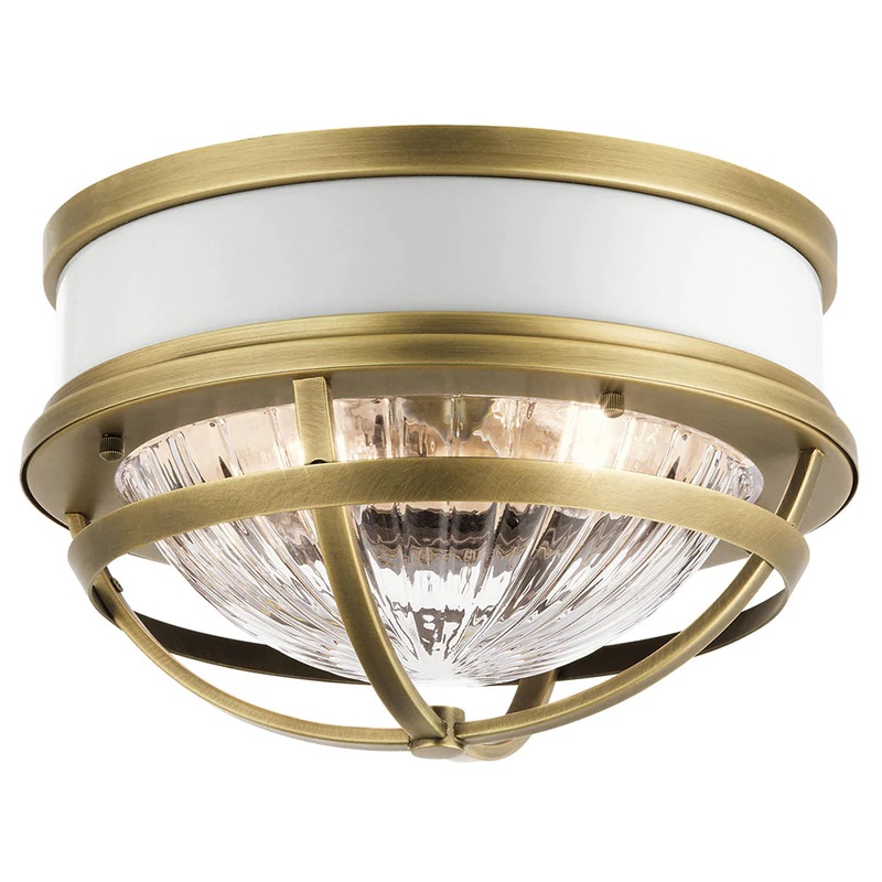 Kichler Tollis 12″ 2 Light Flush Mount Natural Brass 43013NBR